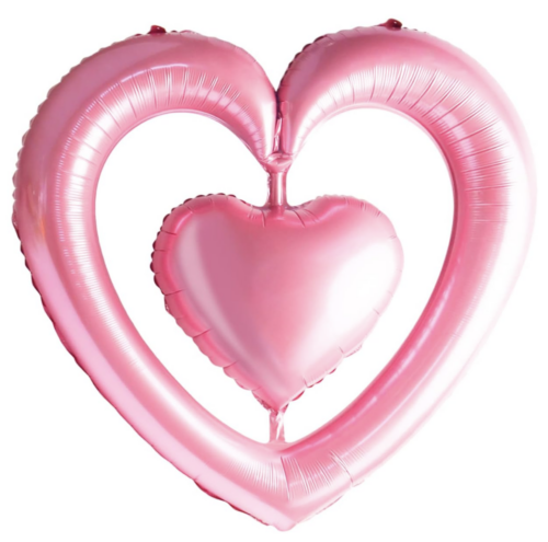 Balloon Foil Heart To Heart Jumbo Pink